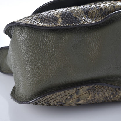 Chloe Python Calfskin Medium Marcie Satchel Green 10 of 10