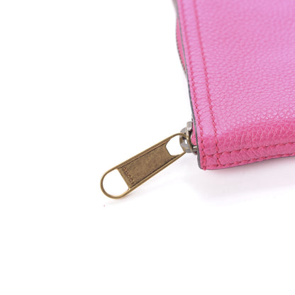 Gucci Pebbled Calfskin Medium Logo Portfolio Clutch Box Pink Green 8 of 11