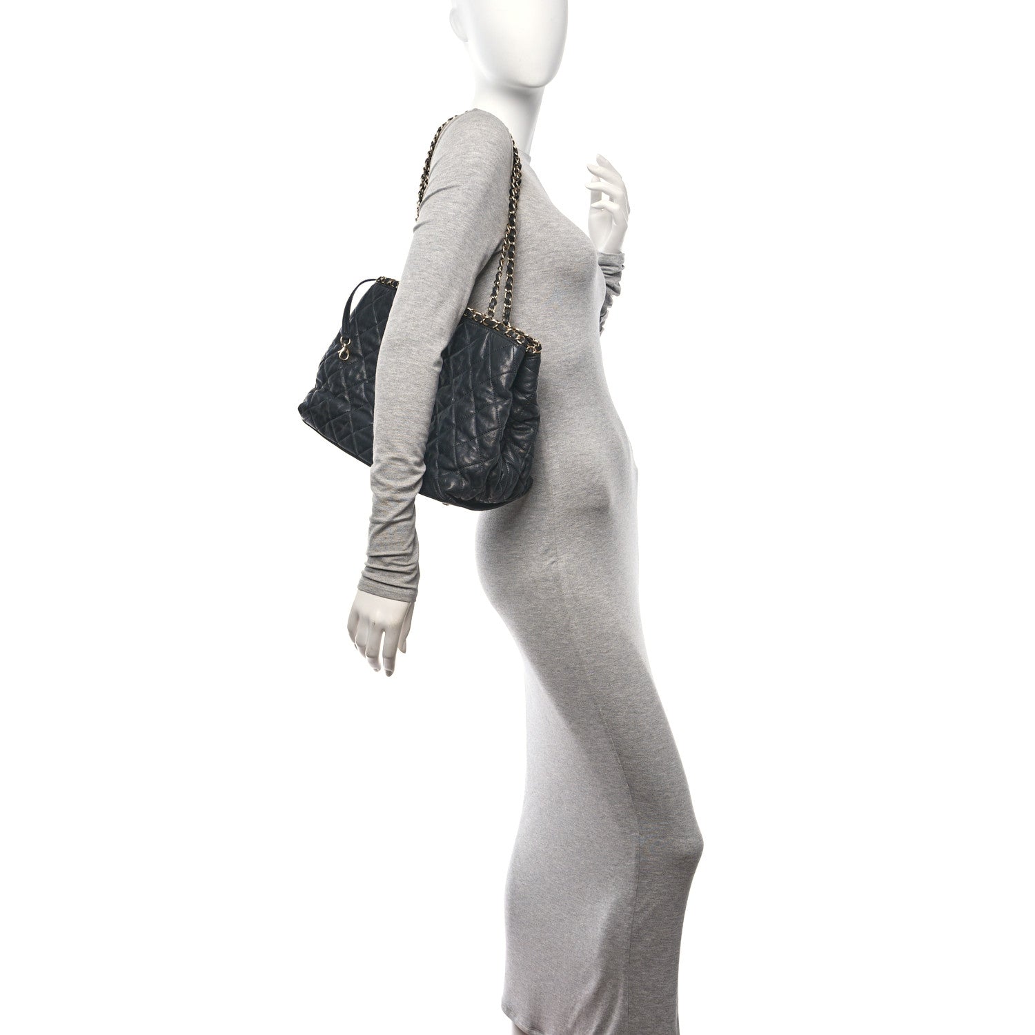 Chanel Calfskin Quilted Small Chain Me Tote Navy 2 of 10