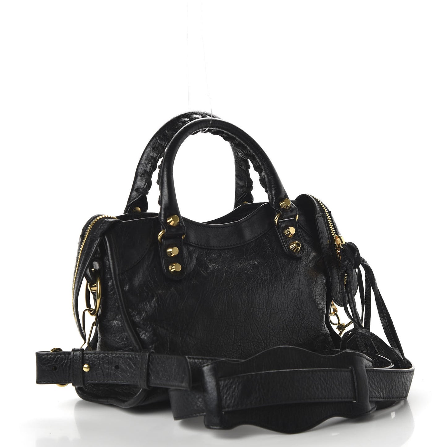 Agneau Classic Gold Hardware Mini City Black