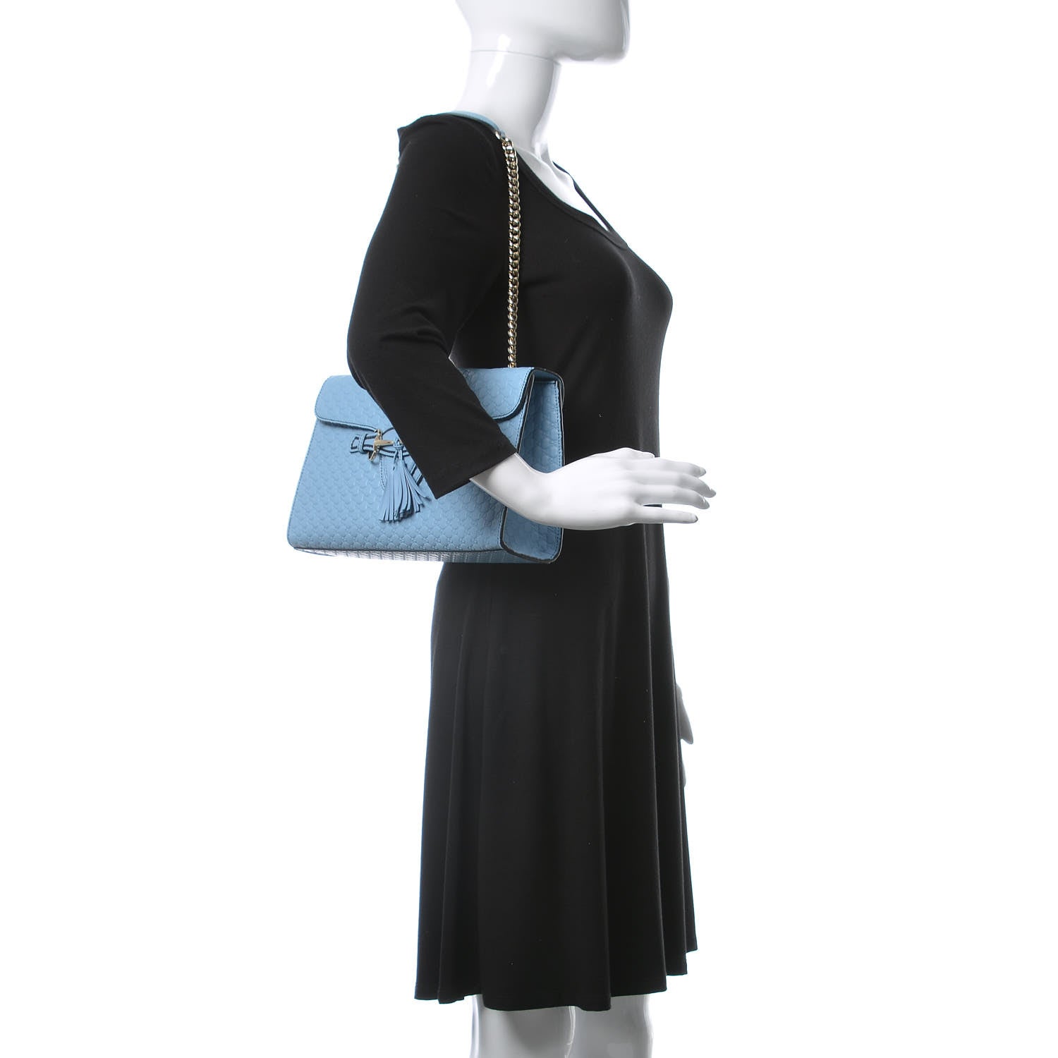 Gucci Microguccissima Medium Emily Chain Shoulder Bag Mineral Blue 2 of 9