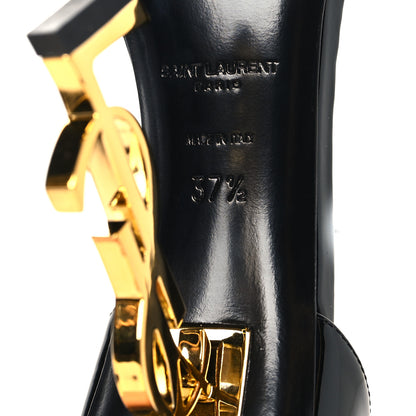 Saint Laurent Patent Calfskin Opyum 110 Sandals 37.5 Black Gold 7 of 9