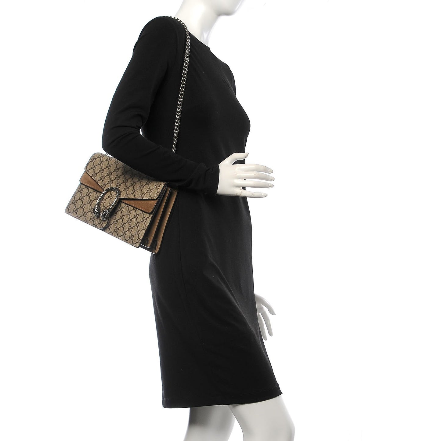 GG Supreme Monogram Small Dionysus Shoulder Bag Taupe