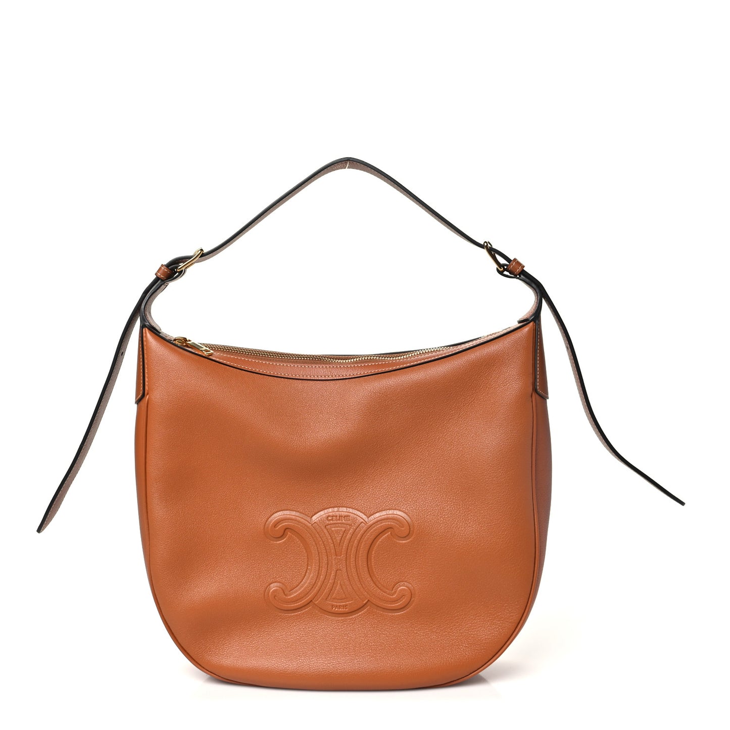 Supple Calfskin Medium Triomphe Heloise Shoulder Bag Tan