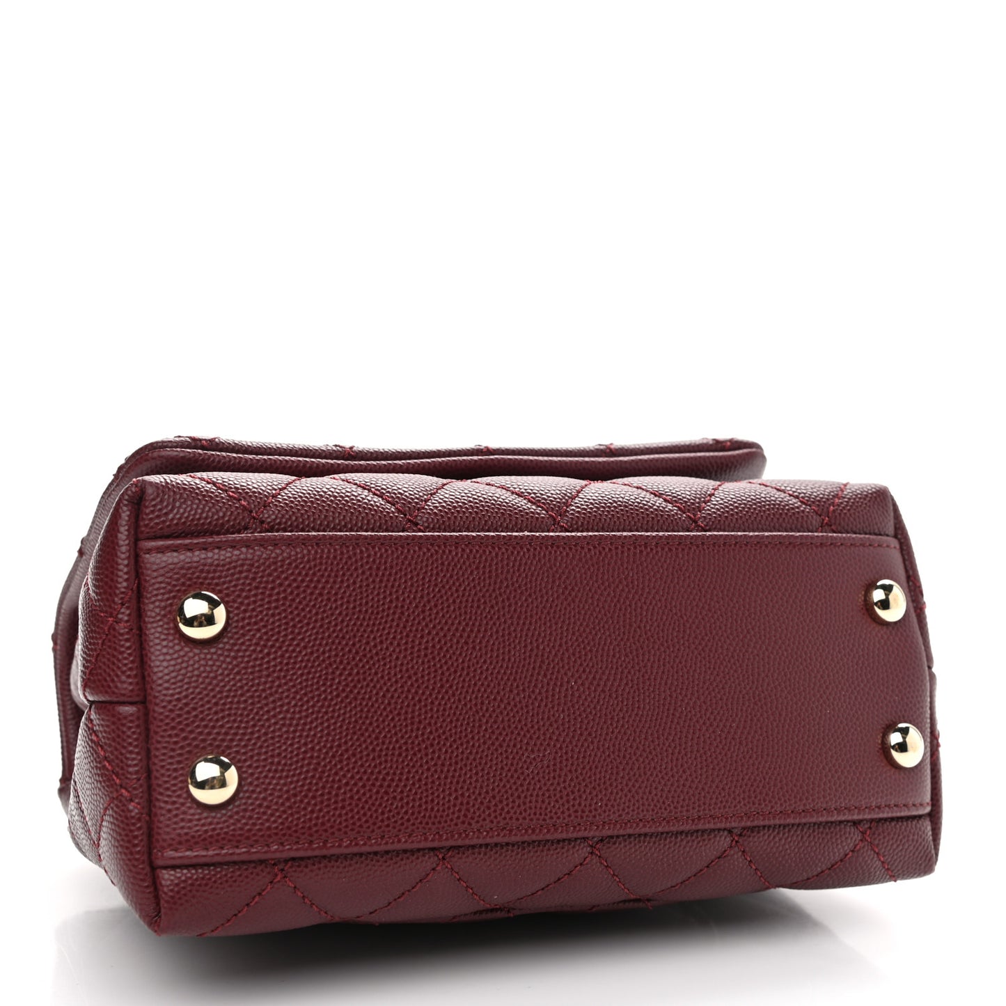 Caviar Quilted Extra Mini Coco Handle Flap Burgundy