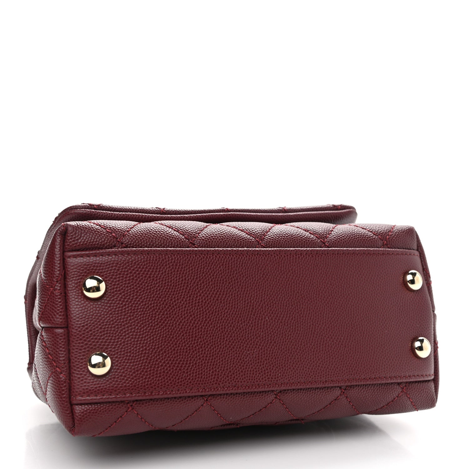 Chanel Caviar Quilted Extra Mini Coco Handle Flap Burgundy 4 of 11