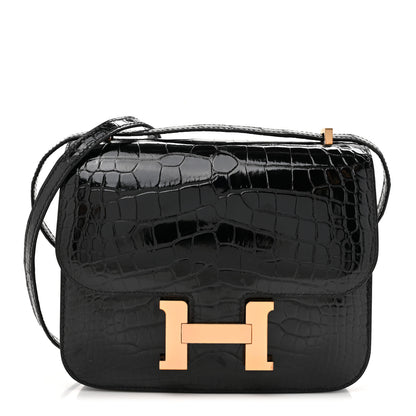 Hermes Shiny Alligator Constance 18 Black 1 of 12