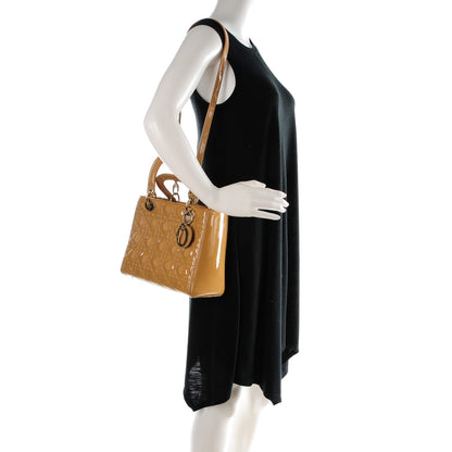 Christian Dior Patent Cannage Medium Lady Dior Dark Beige 2 of 9