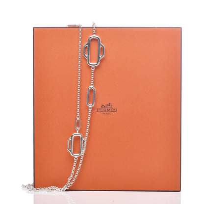 Hermes Sterling Silver Attelage Long Necklace 120 7 of 7
