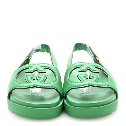 Gucci Cosmos Softy Calfskin Interlocking G Slingback Sandals 36.5 New Shamarock 3 of 9