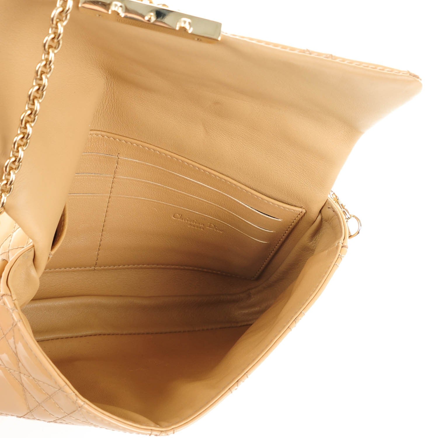 Christian Dior Patent Cannage New Lock Pouch Beige 6 of 8