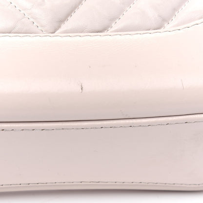 Chanel Aged Calfskin Chevron Quilted Small Gabrielle Hobo Beige 14 of 15