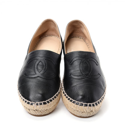 Chanel Lambskin CC Espadrilles 38 Black 5 of 10
