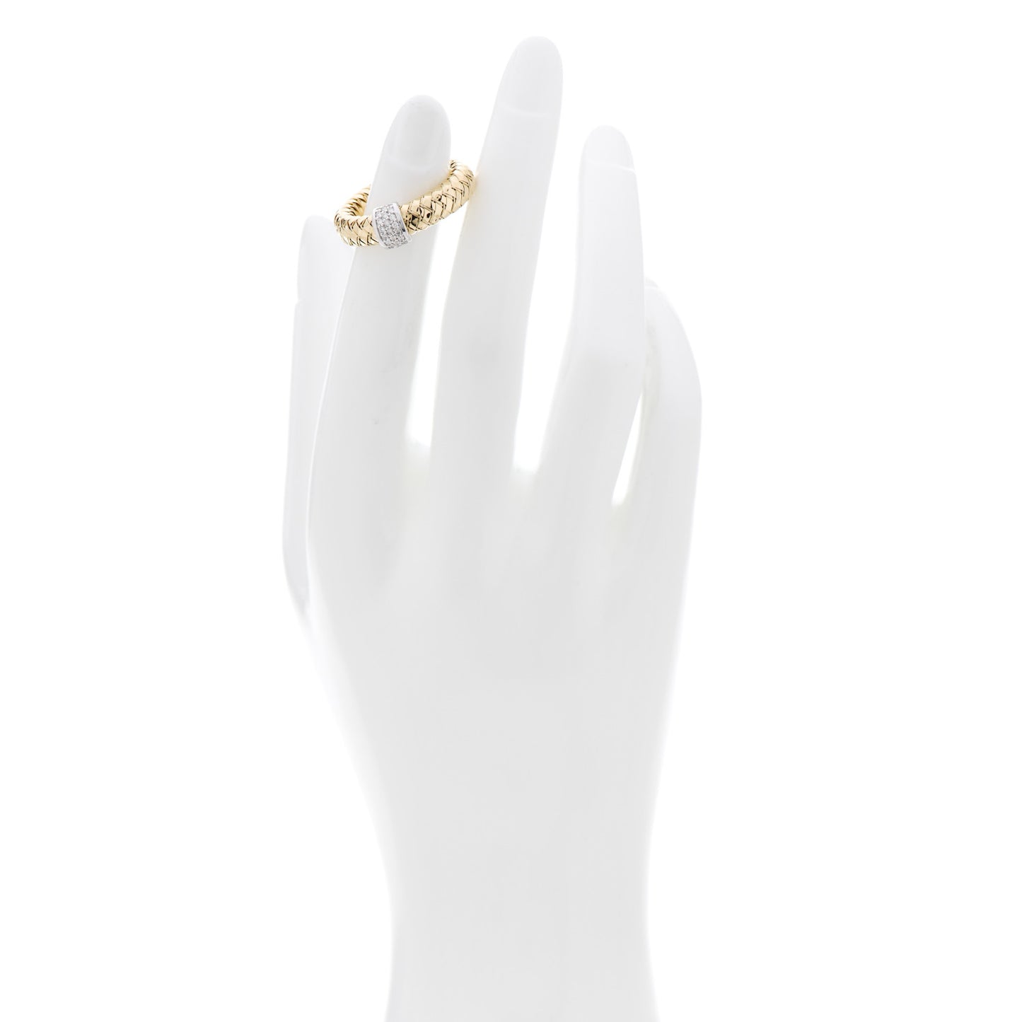 18K Yellow White Gold Diamond Primavera Band Ring 52 6
