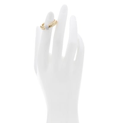 Roberto Coin 18K Yellow White Gold Diamond Primavera Band Ring 52 6 2 of 4