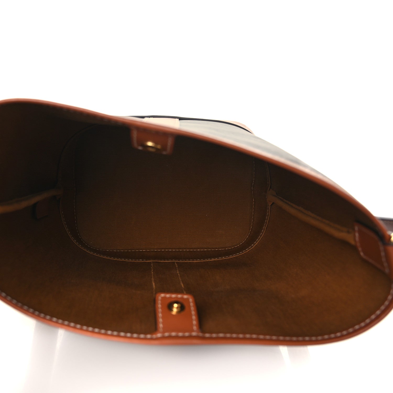Celine Triomphe Canvas Calfskin Small Bucket Bag Tan 5 of 8