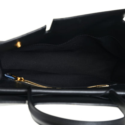 Burberry Grainy Calfskin Medium Title Bag Black 6 of 10