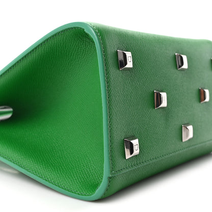 Salvatore Ferragamo Hammered Calfskin Small The Studio Box Bag Green 8 of 9