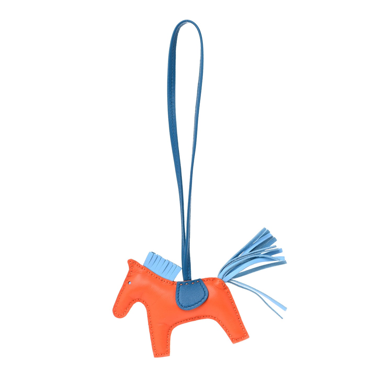 Milo Lambskin Grigri Rodeo Horse Bag Charm PM Feu Celeste Bleu Izmir