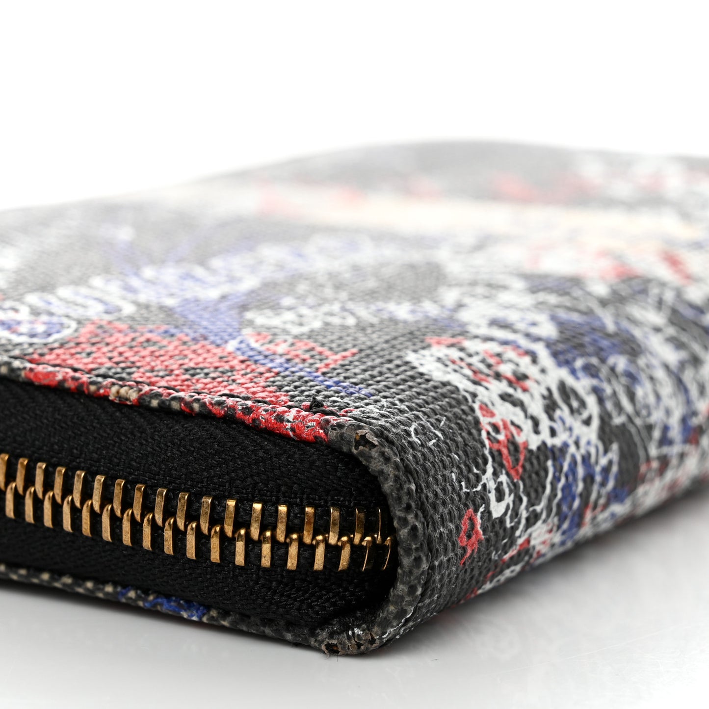 Coated Canvas Mega Check Sketchbook Doodle Zip Wallet Black