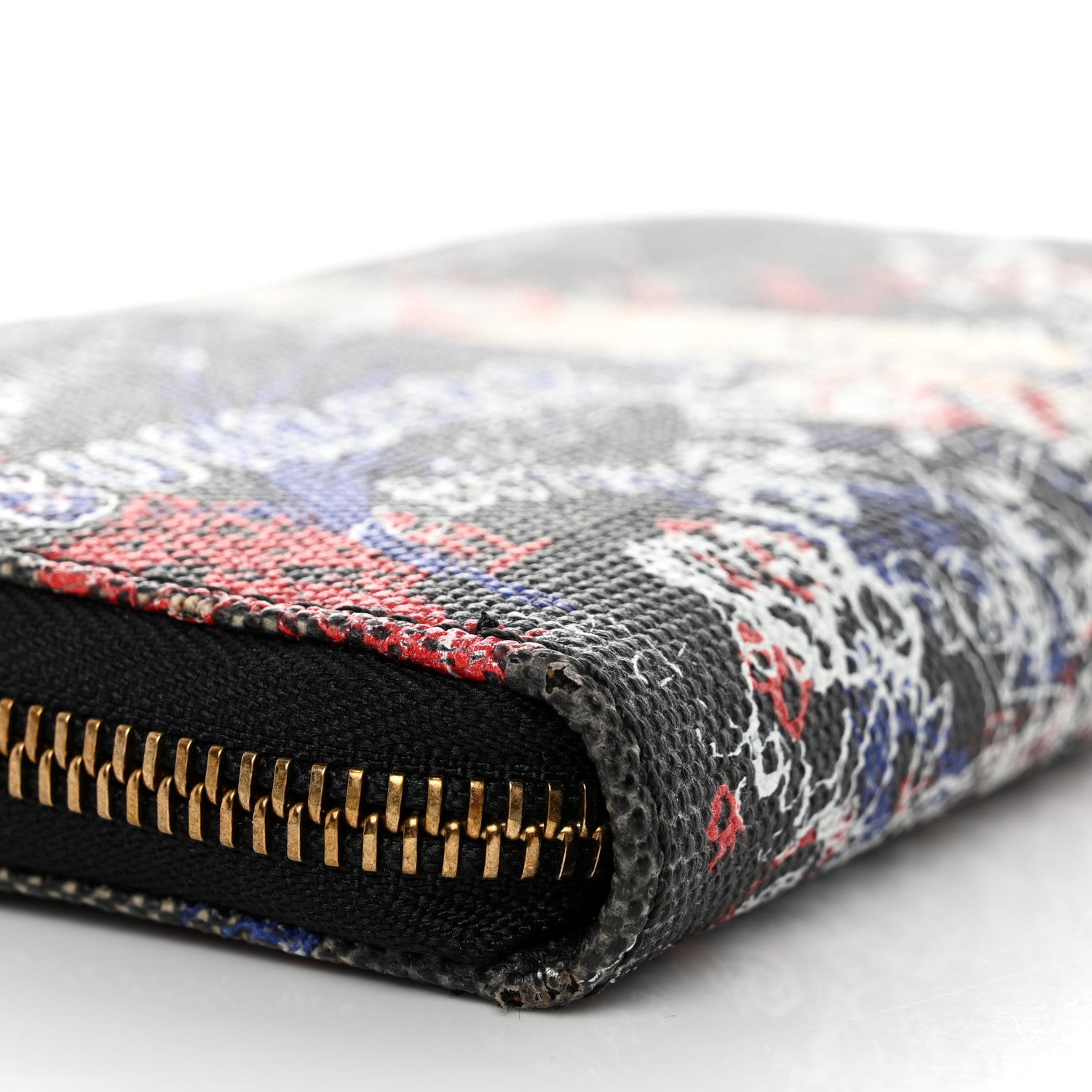Burberry Coated Canvas Mega Check Sketchbook Doodle Zip Wallet Black 9 of 11