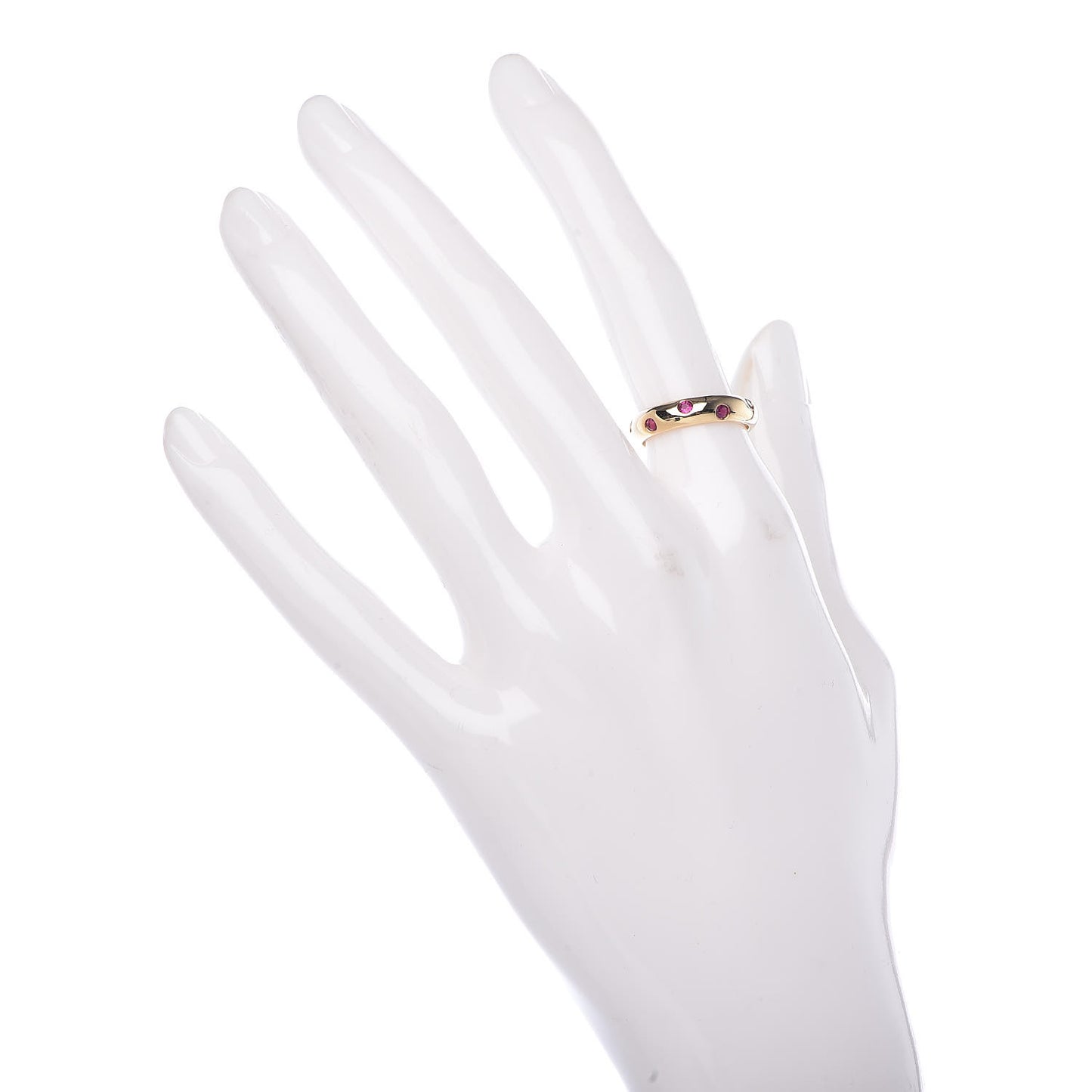 18K Yellow Gold Ruby Etoile Band Ring 50 5.25