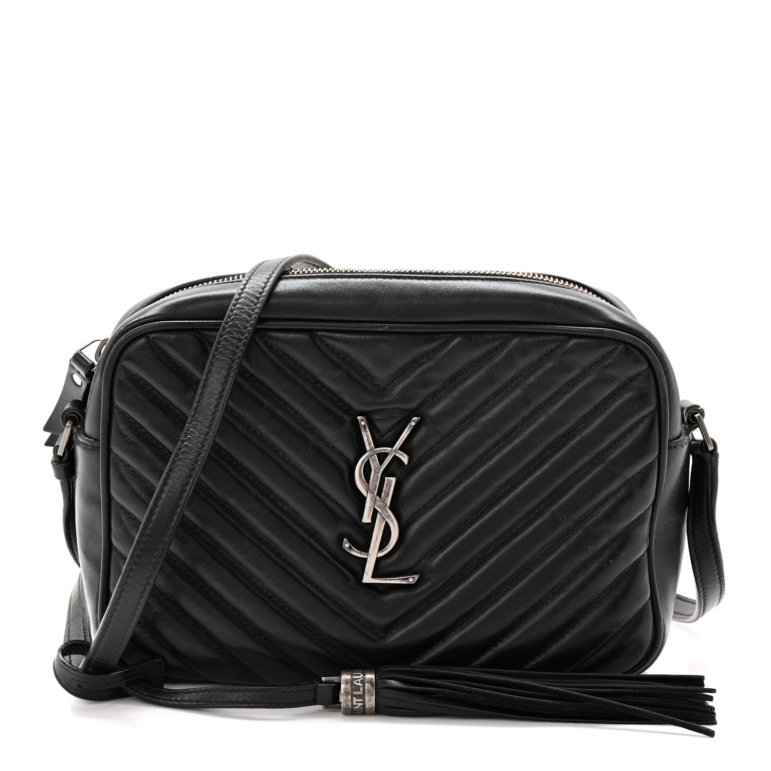 Saint Laurent Calfskin Matelasse Monogram Lou Camera Bag Black 1 of 12