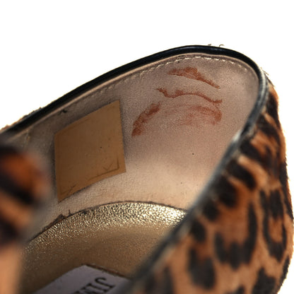 Jimmy Choo Pony Hair Leopard Print Wheel Jazz Flats 37.5 Brown 9 of 9