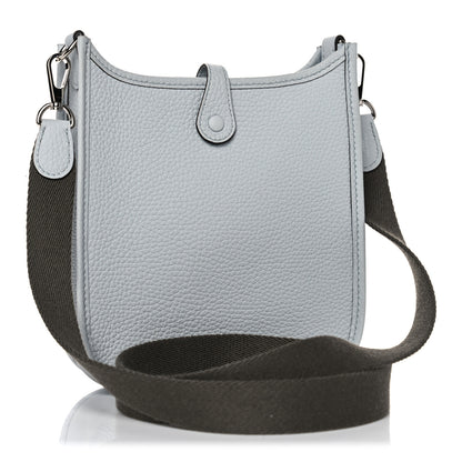 Hermes Taurillon Clemence Amazone Evelyne TPM Bleu Pale Etain 2 of 10