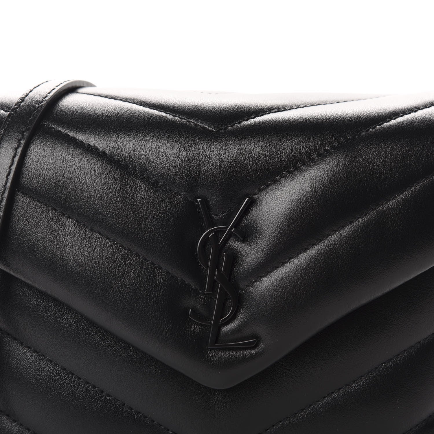Saint Laurent Calfskin Y Quilted Monogram Toy Loulou Crossbody Bag Black 10 of 12