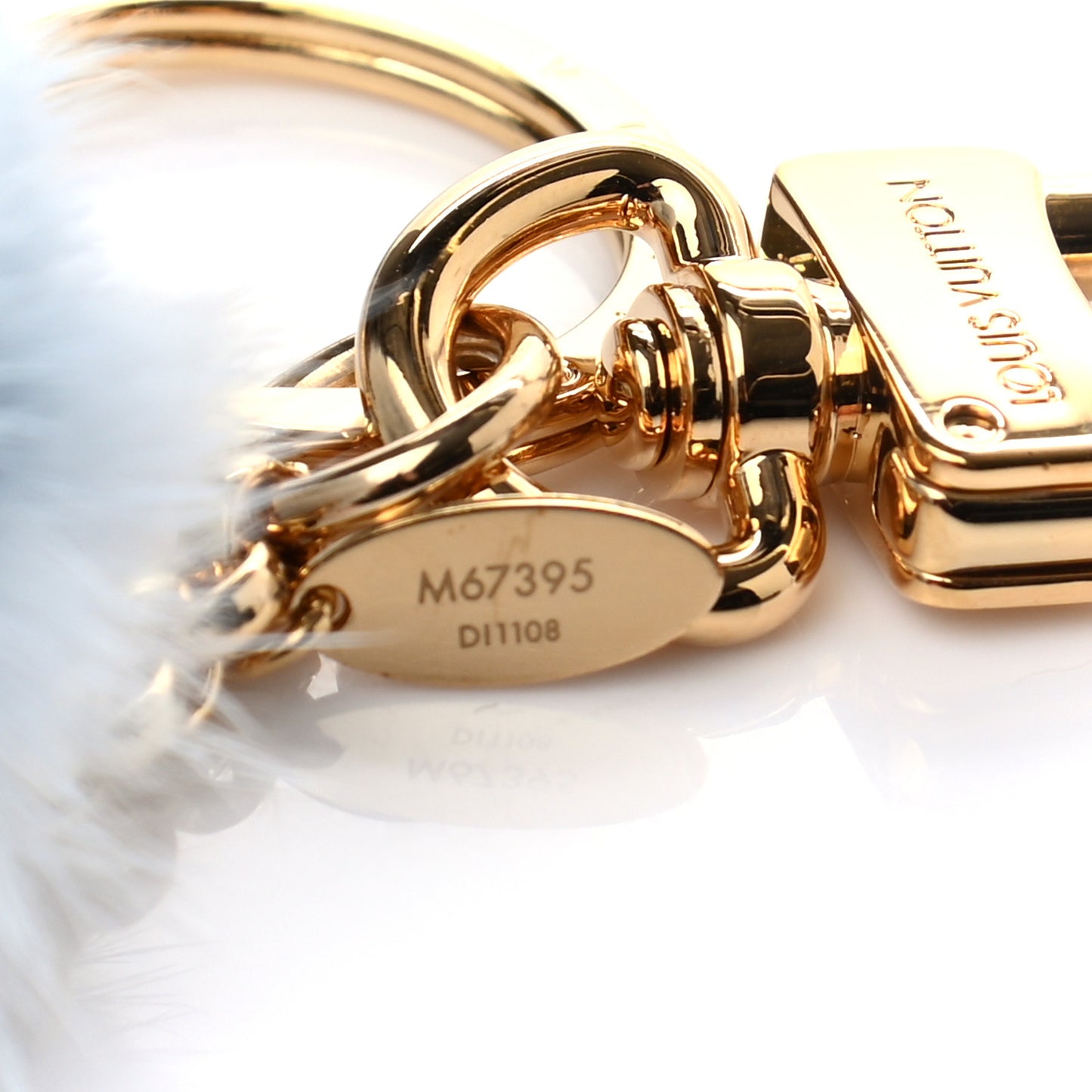 Resin Wood Mink Fur Vivienne Ski Bag Charm Key Holder