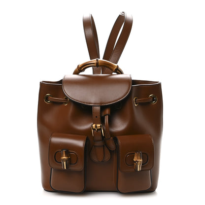 Gucci Calfskin Bamboo Backpack Cuir 1 of 10