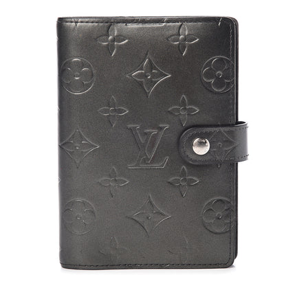 Louis Vuitton Mat Monogram Small Ring Agenda Cover Black 1 of 13