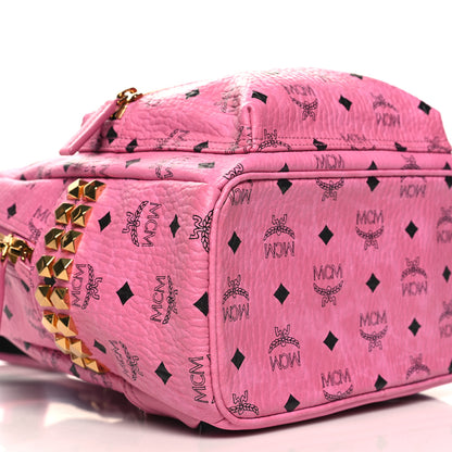 MCM Visetos Small Side Stud Stark Backpack Pink 8 of 10