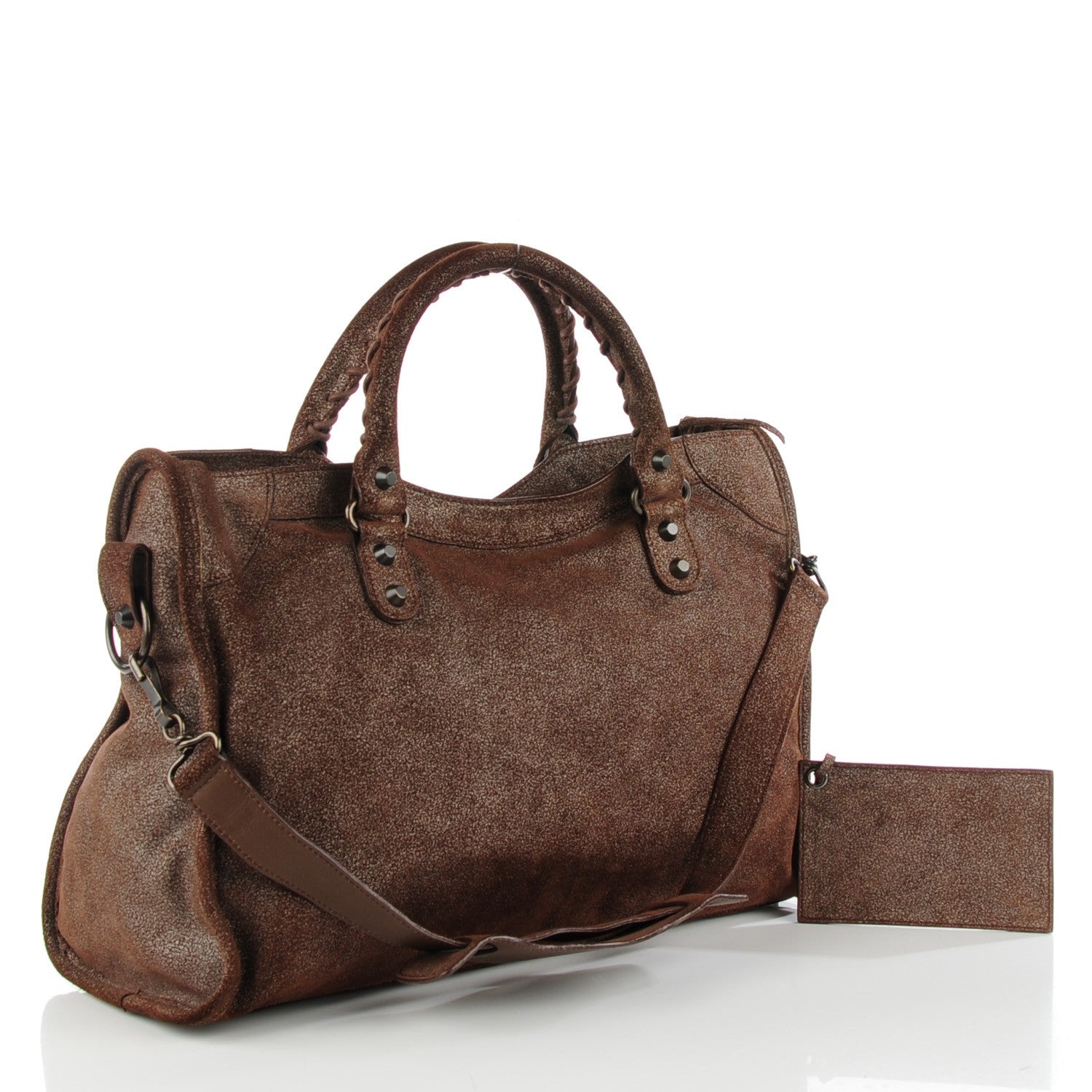 Balenciaga Metallic Craquele Calfskin Classic Hardware City Bronze 3 of 9