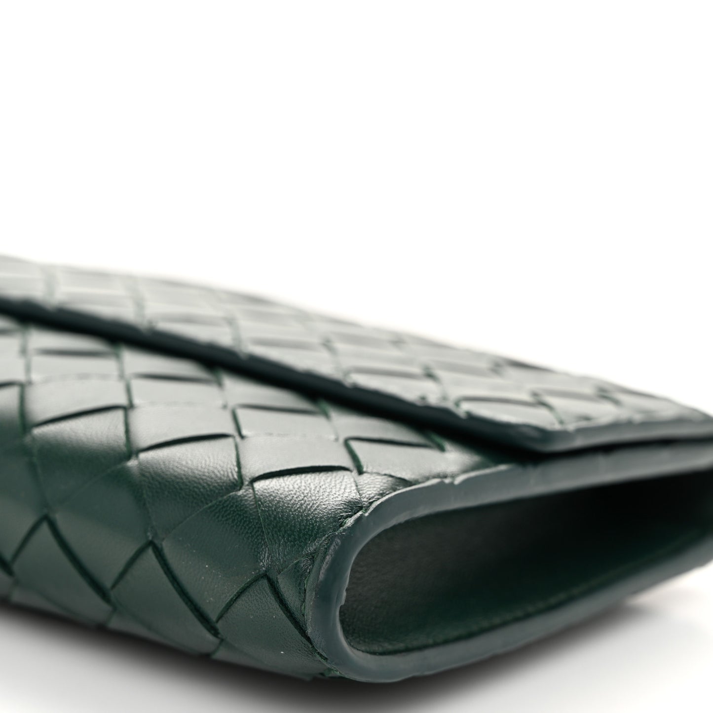 Nappa Intrecciato Long Andiamo Top Handle Clutch Emerald Green