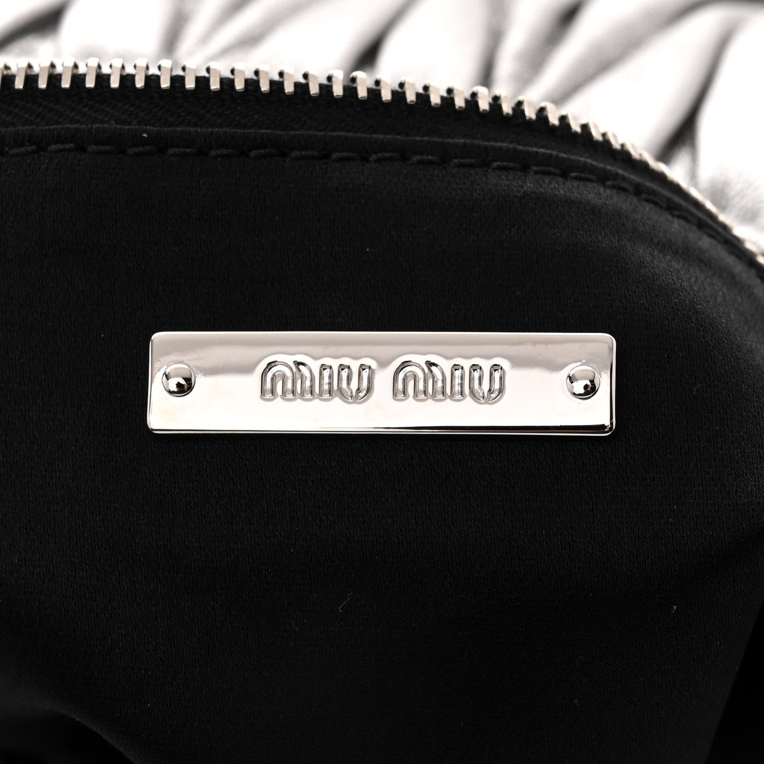 Miu Miu Metallic Nappa Matelasse Crystal Shoulder Bag Cromo 6 of 10