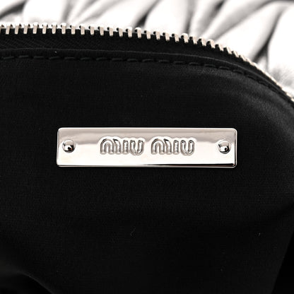 Miu Miu Metallic Nappa Matelasse Crystal Shoulder Bag Cromo 6 of 10