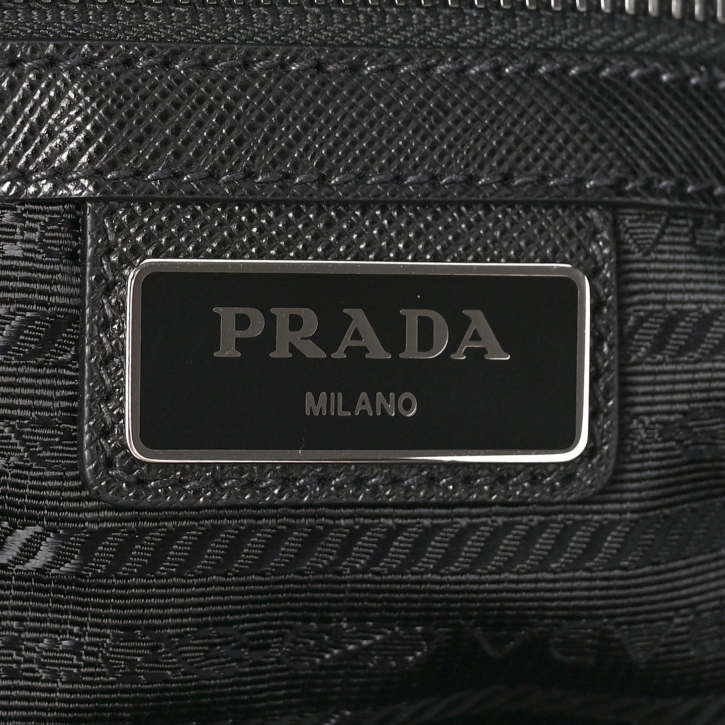 Prada Tessuto Nylon Saffiano Metal Triangle Logo Work Bag Black 6 of 8