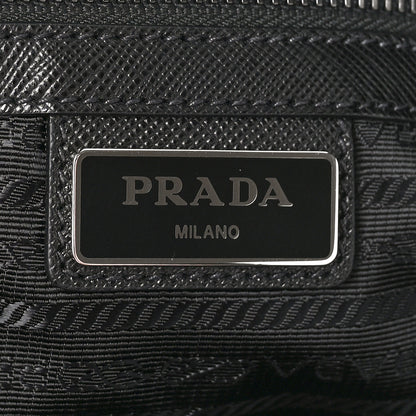 Prada Tessuto Nylon Saffiano Metal Triangle Logo Work Bag Black 6 of 8