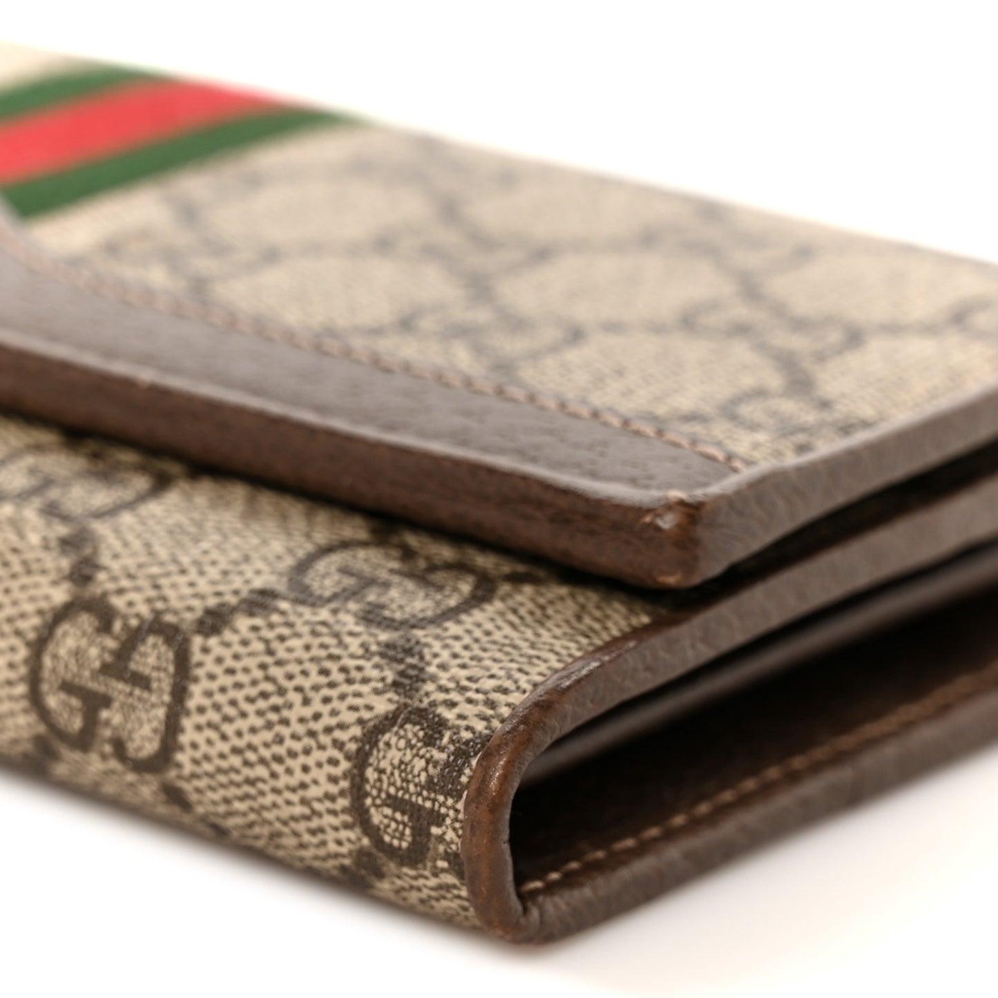 GG Supreme Monogram Web Ophidia Wallet On Chain Brown