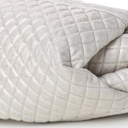 Chanel Metallic Jersey Quilted Melrose Cabas Light Beige 11 of 11