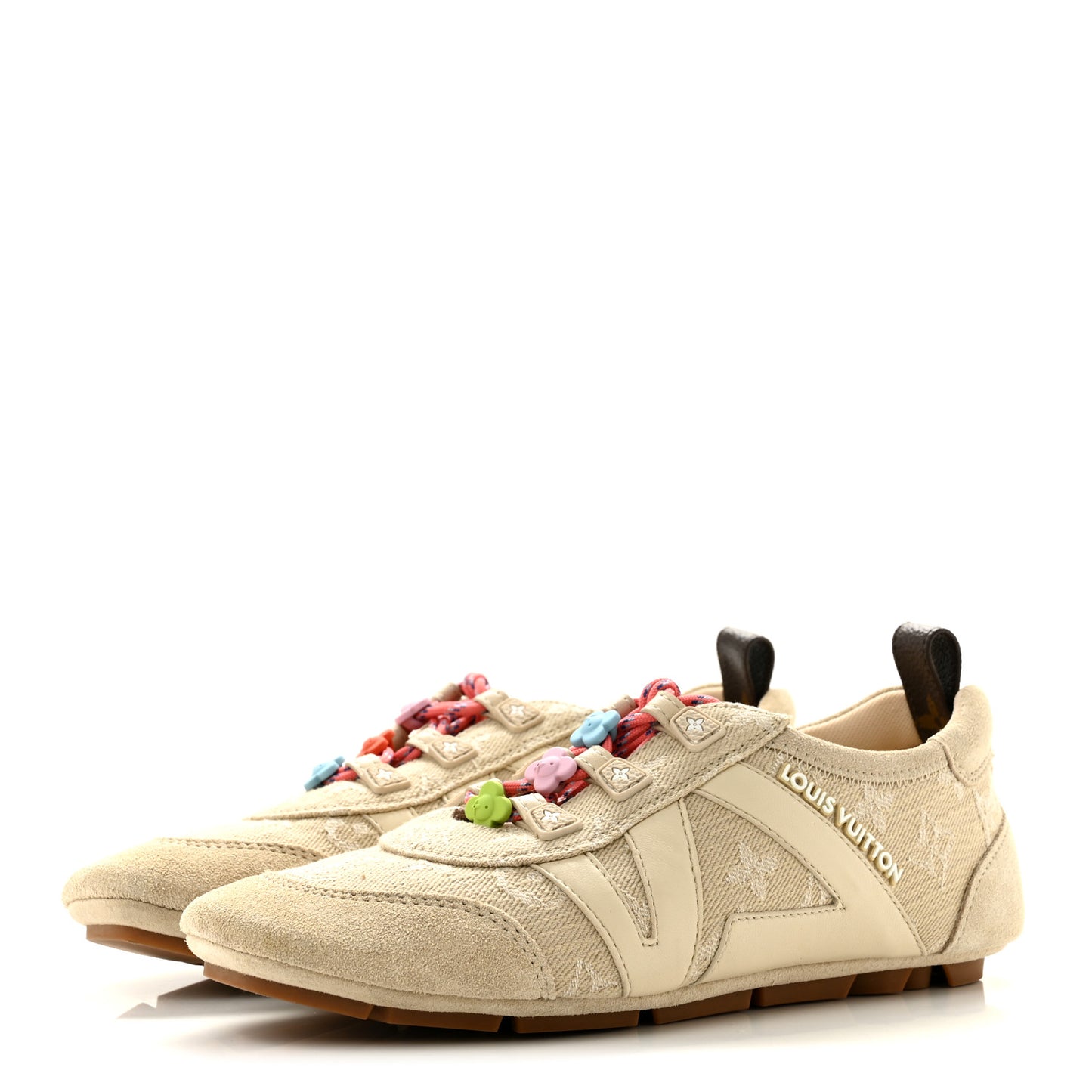 Monogram Denim LV Sneakerina 36 Greige