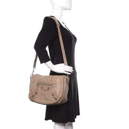 Balenciaga Agneau Giant 12 Rose Gold Hardware Neo Folk Messenger Gris Poivre 2 of 15