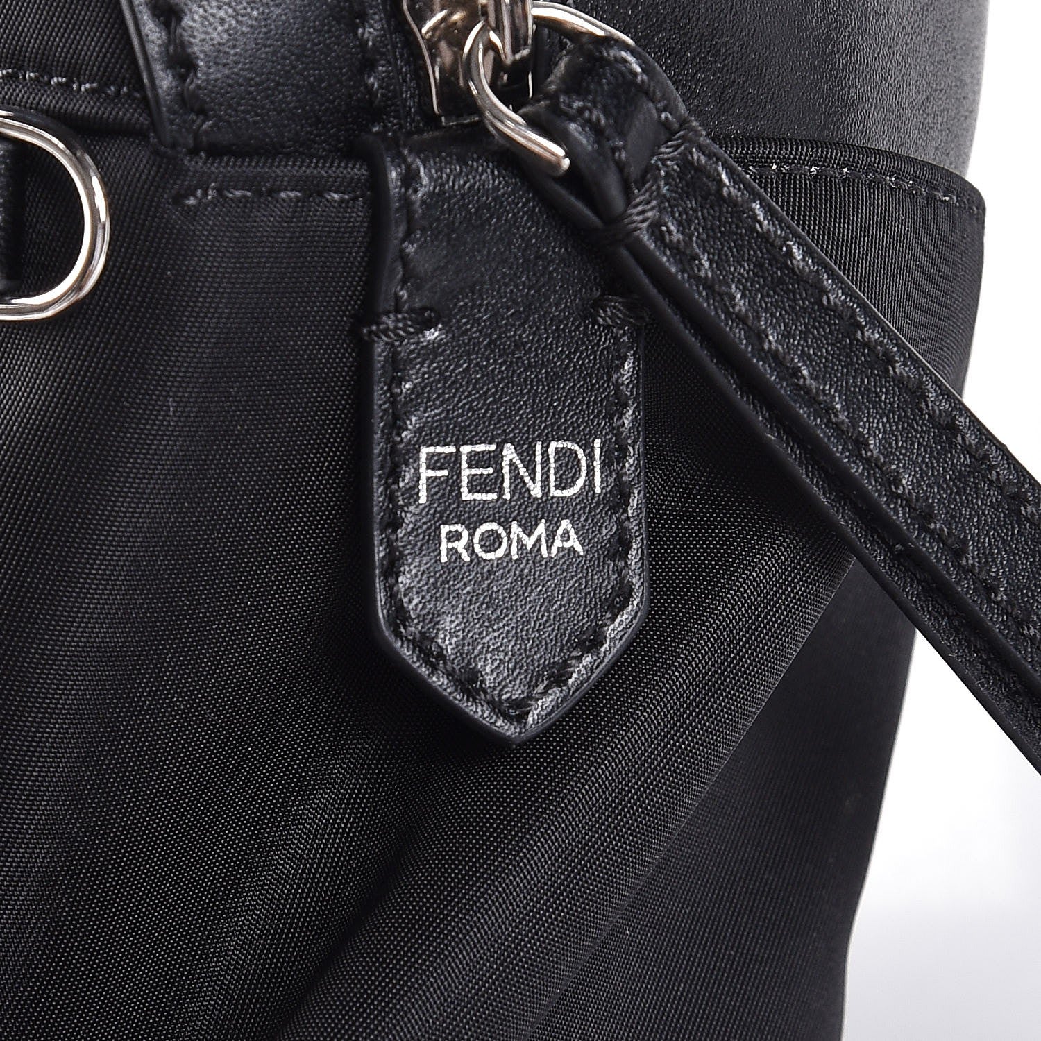 Fendi Nylon Vitello Liberty Sequin Fun Fair Embroidered Backpack Black 8 of 8