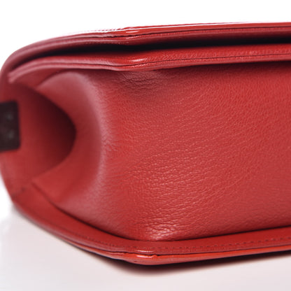 Chanel Goatskin Quilted Patent Medium Duo Boy Flap Red 8 of 10