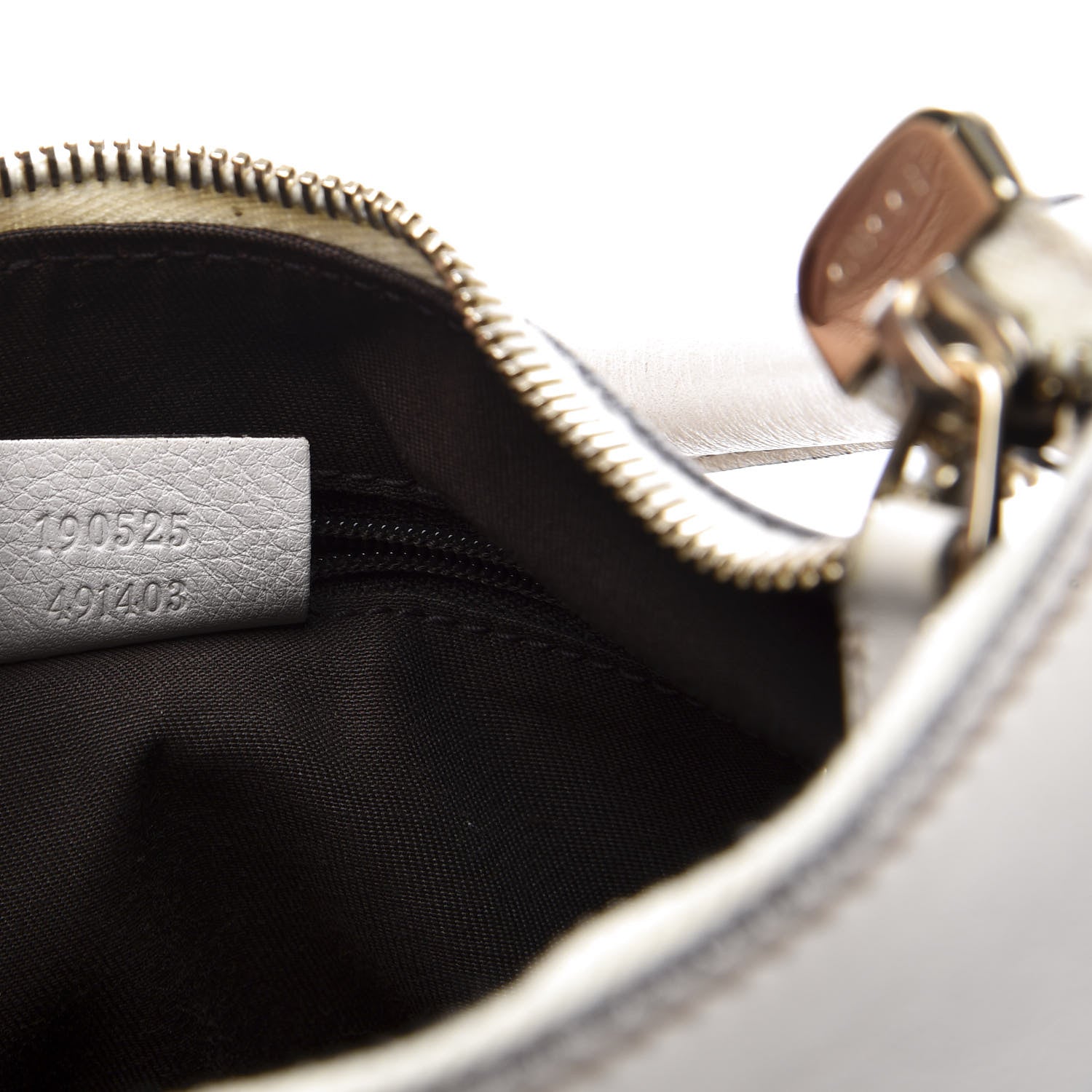 Gucci Monogram Medium D Gold Ring Hobo White 8 of 11