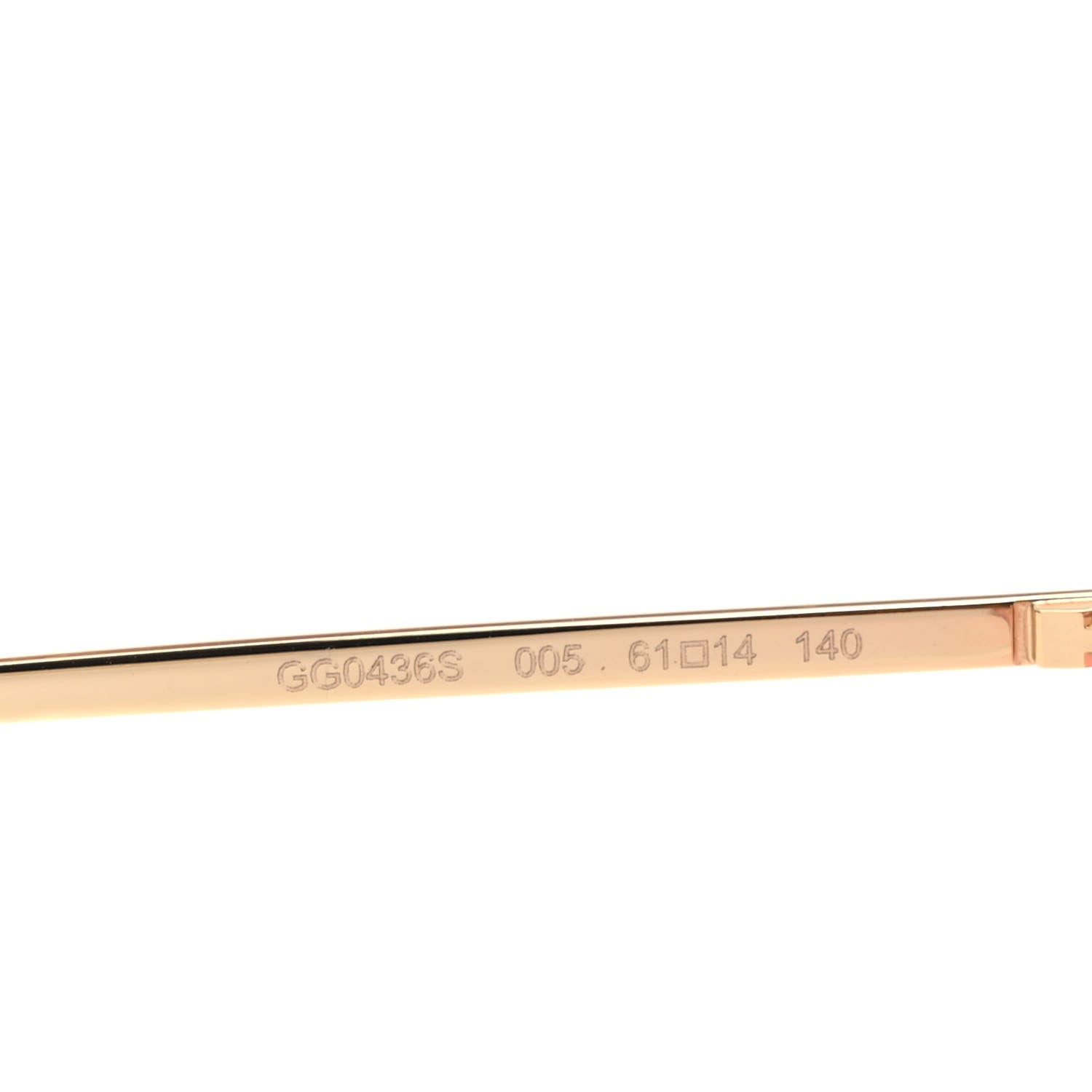 Gucci Metal Square Frame Sunglasses GG0436S Gold Pink 7 of 8
