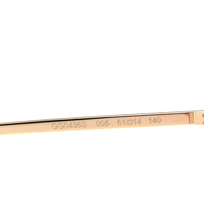 Gucci Metal Square Frame Sunglasses GG0436S Gold Pink 7 of 8