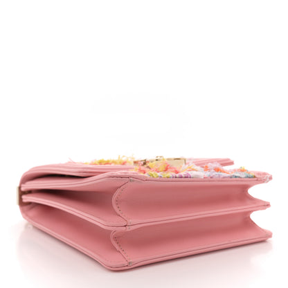 Chanel Calfskin Tweed Quilted North South Boy Flap Pink 4 of 11